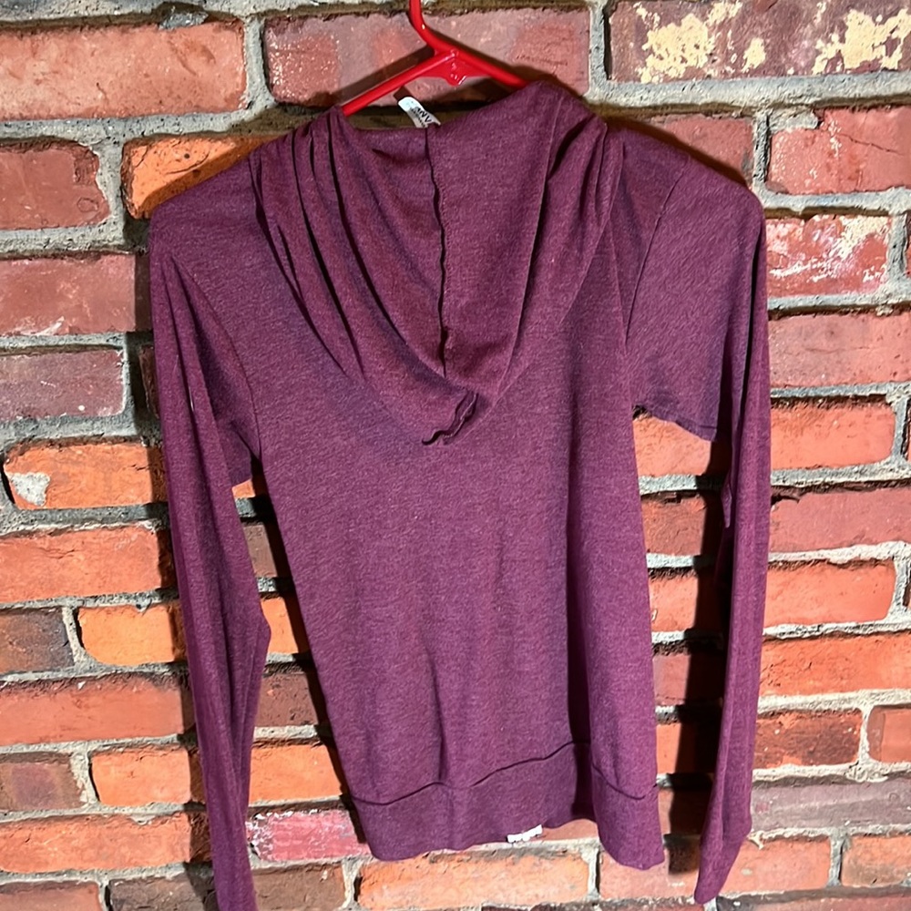 Lightweight zip up hoodie burgundy - Picture 3 of 5